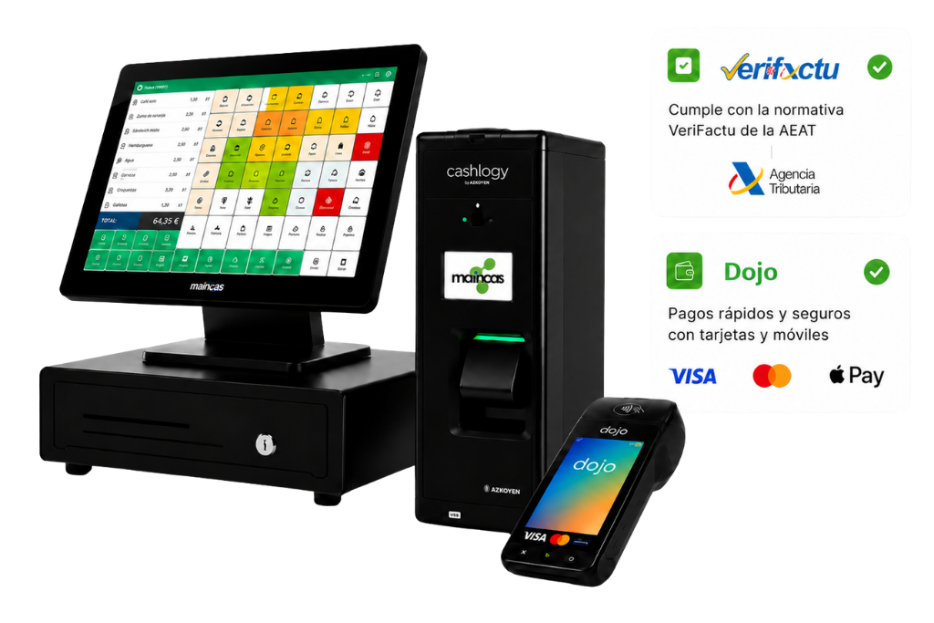Sistema TPV con cobro automático, Dojo y VeriFactu para negocios